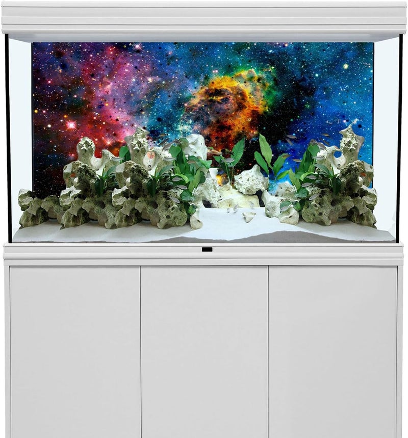 AWERT 30x12 inches Galaxy Aquarium Background Cloud Stars and Colorful Cosmic Universe Fish Tank Background Mystery Space Terrarium Background - Image 2